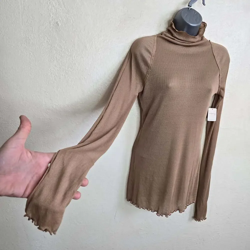 Intimately Free People Long Sleeve Ribbed Turtleneck Top Size M